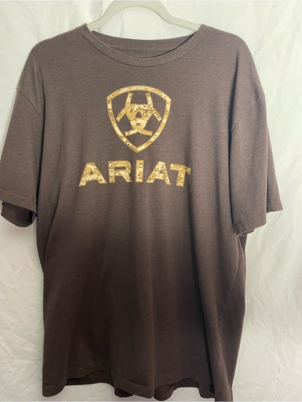 Ariat Dark Brown Tee with Camo Logo Print